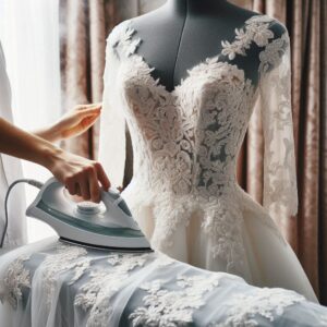 pranie prasowanie sukni ślubnej